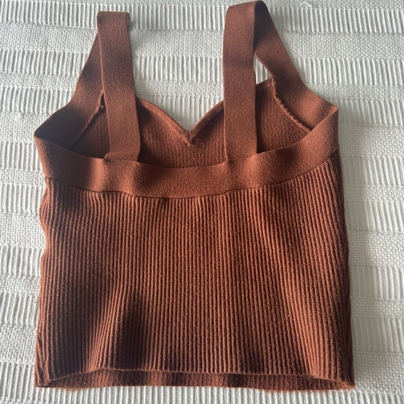 Abercrombie Ottoman Tank Sweetheart Neckline Brown - Picture 2 of 3